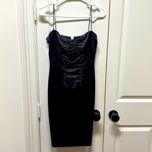 Nicole Miller - Black Satin Cocktail Dress - 6